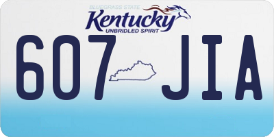 KY license plate 607JIA