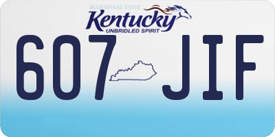 KY license plate 607JIF