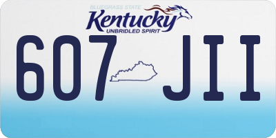 KY license plate 607JII