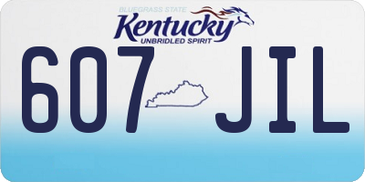 KY license plate 607JIL