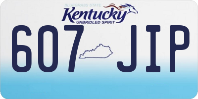 KY license plate 607JIP