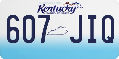 KY license plate 607JIQ