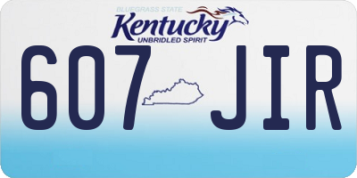 KY license plate 607JIR
