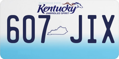 KY license plate 607JIX