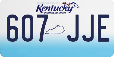 KY license plate 607JJE