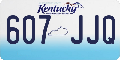 KY license plate 607JJQ