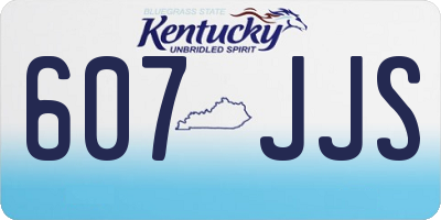 KY license plate 607JJS