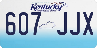 KY license plate 607JJX