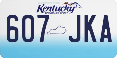 KY license plate 607JKA