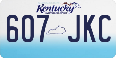 KY license plate 607JKC