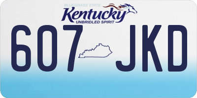 KY license plate 607JKD