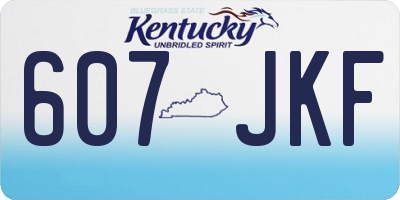 KY license plate 607JKF
