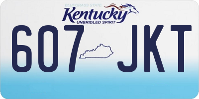 KY license plate 607JKT