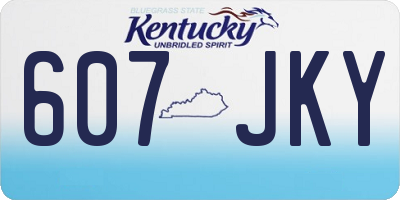 KY license plate 607JKY