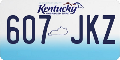 KY license plate 607JKZ