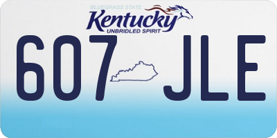 KY license plate 607JLE