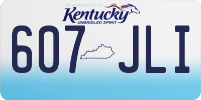 KY license plate 607JLI