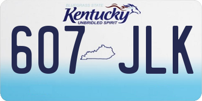 KY license plate 607JLK
