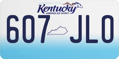 KY license plate 607JLO