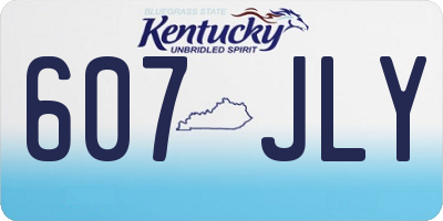 KY license plate 607JLY