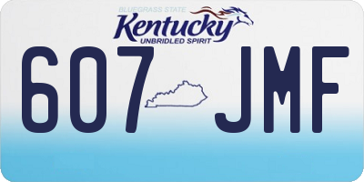 KY license plate 607JMF