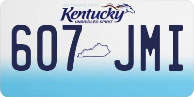KY license plate 607JMI