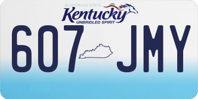KY license plate 607JMY
