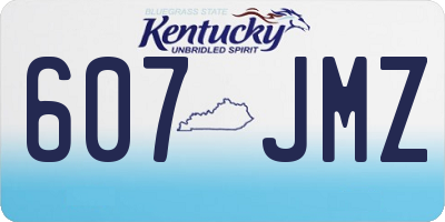 KY license plate 607JMZ