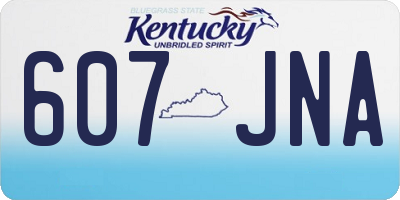 KY license plate 607JNA