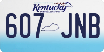 KY license plate 607JNB