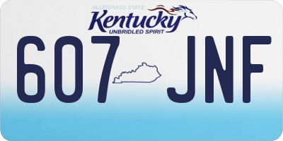 KY license plate 607JNF