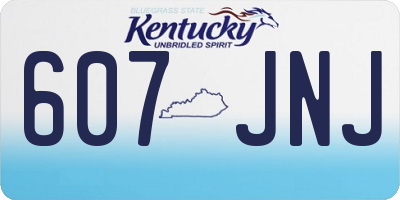 KY license plate 607JNJ