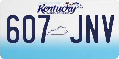 KY license plate 607JNV