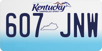 KY license plate 607JNW