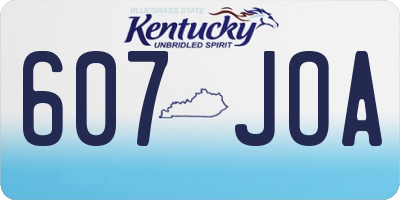 KY license plate 607JOA