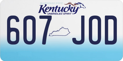 KY license plate 607JOD
