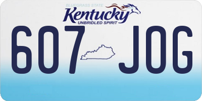 KY license plate 607JOG