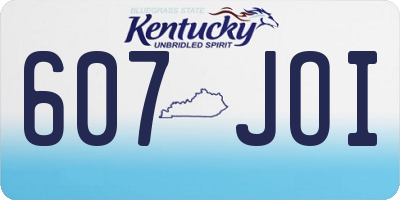 KY license plate 607JOI