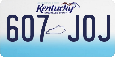 KY license plate 607JOJ