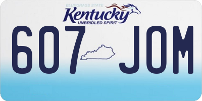 KY license plate 607JOM