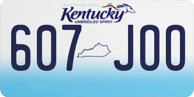 KY license plate 607JOO
