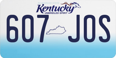 KY license plate 607JOS