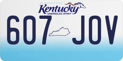 KY license plate 607JOV