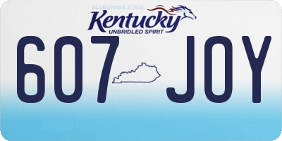 KY license plate 607JOY
