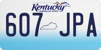 KY license plate 607JPA