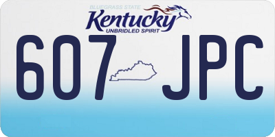 KY license plate 607JPC