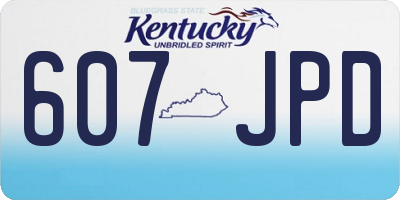 KY license plate 607JPD