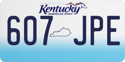 KY license plate 607JPE