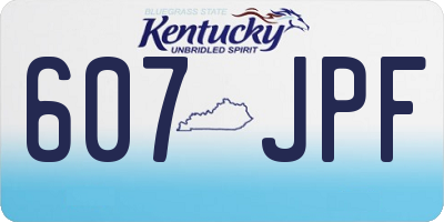 KY license plate 607JPF