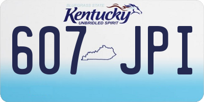 KY license plate 607JPI